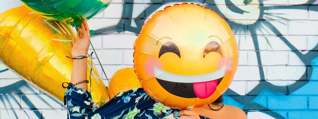 Happy face on a balloon for happy thoughts
